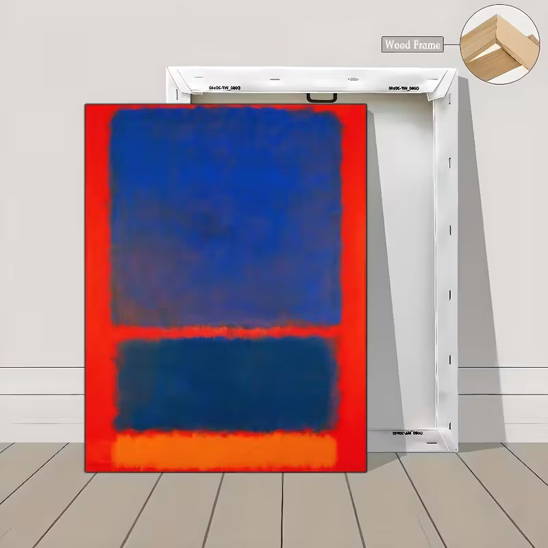 Modern Red & Blue Art Print Set – 3 Framed Wall Decor Pieces, Contemporary Abstract Design for Home, Café, or Studio